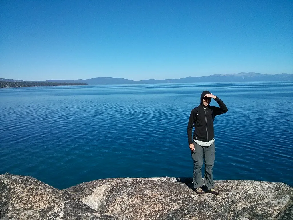 Derrick in front of Lake Tahoe at D.