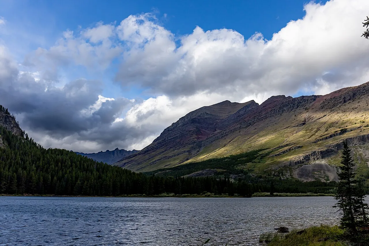 A view of Altyn Peak across Swiftcurrent Lake in Glacier National Park in September 2024.
