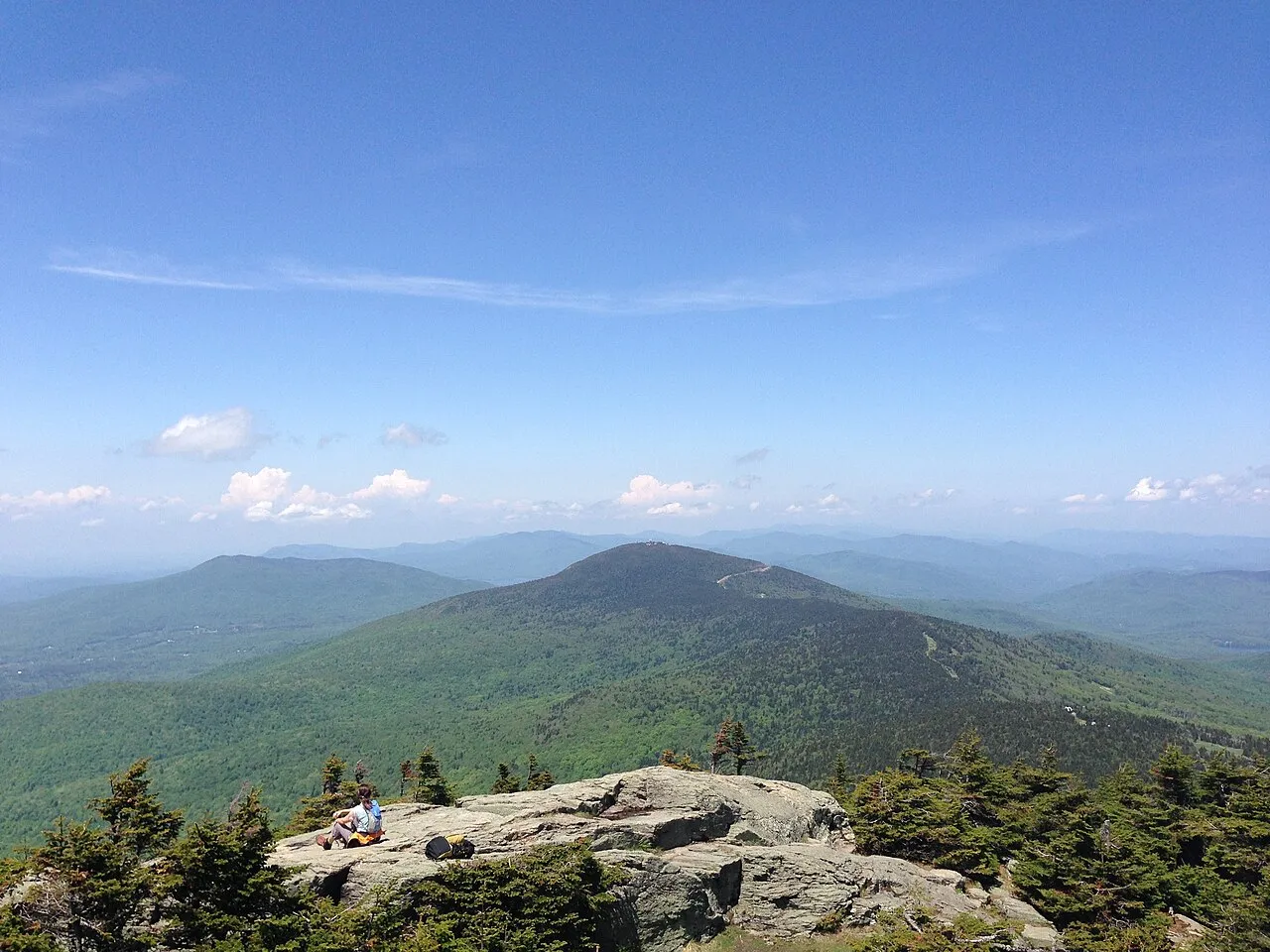 View from the top of Killington Peak looking straight at Pico Peak
