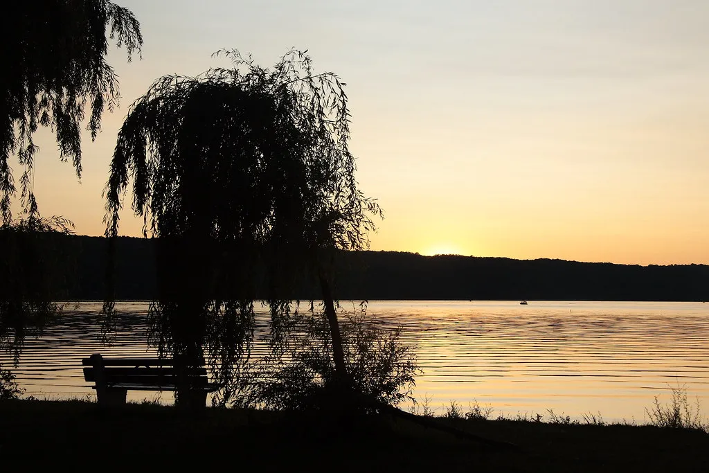 Stewart Park at Sunset - South end of Cayuga Lake in Ithaca NY