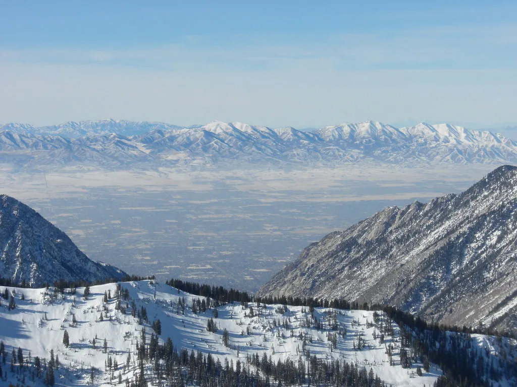 A View of Salt Lake City, Utah, from the Peak of Snowbird Ski Resort