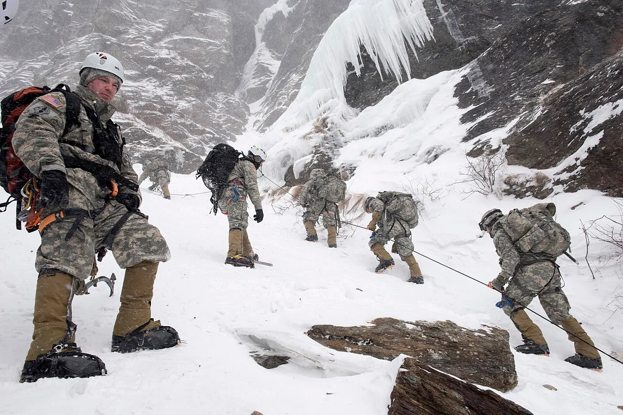 Soldiers climbing Smugglers' Notch