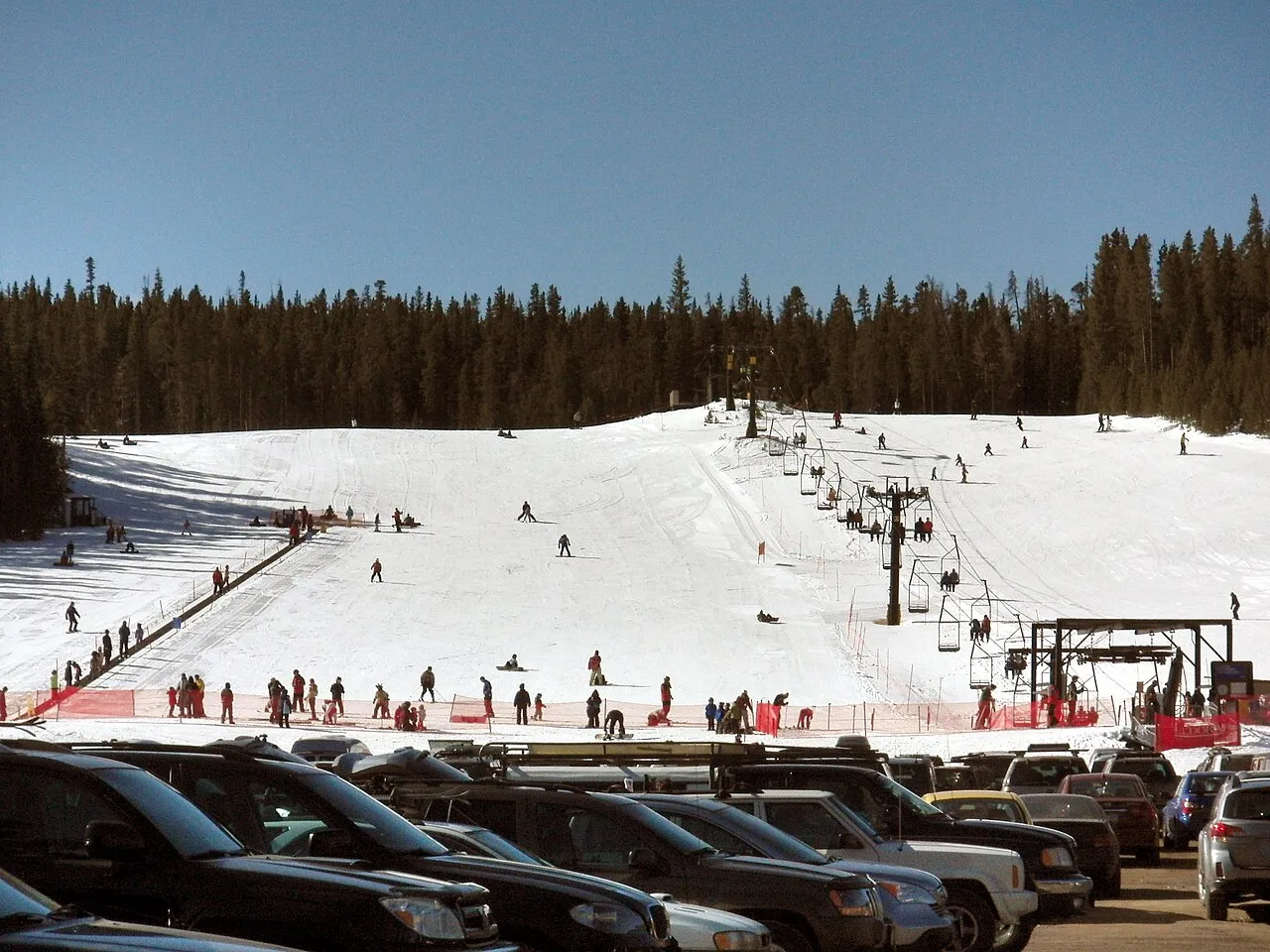 View of the beginners' area at the base of Eldora Mountain Resort