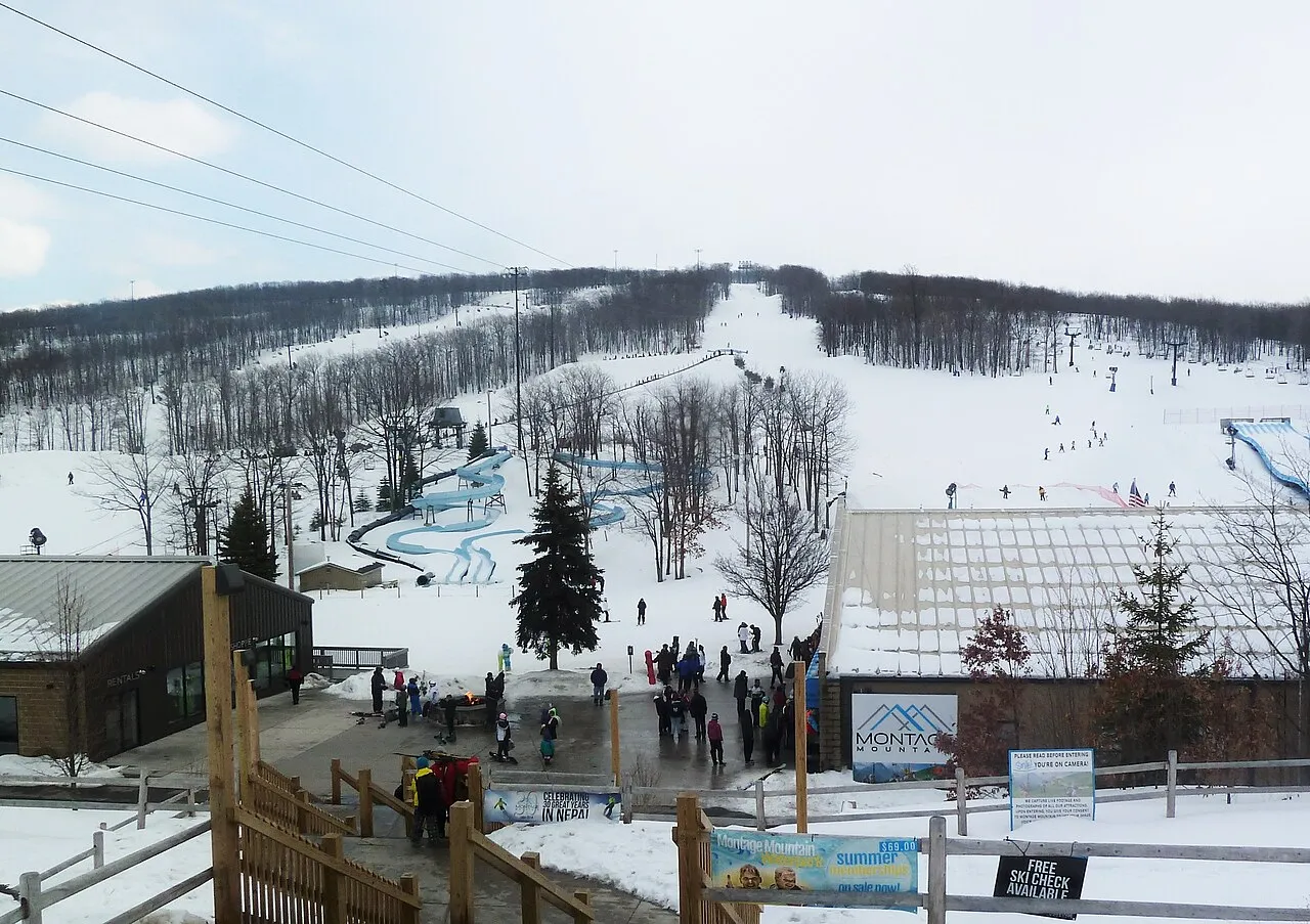 View of lodge and Montage ski mountain