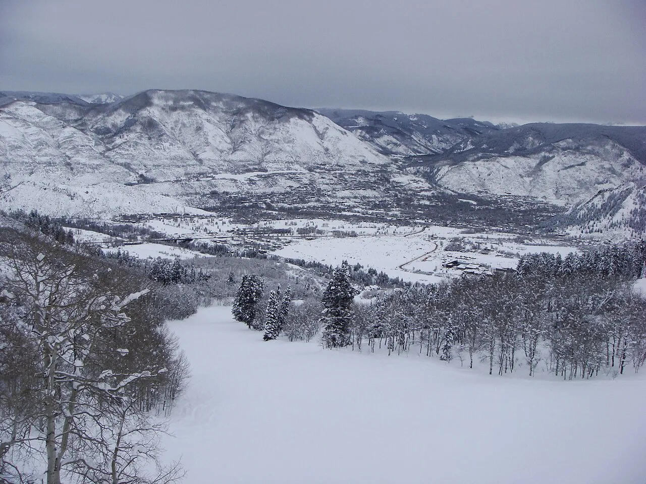 View from Buttermilk, near Aspen, Colorado, in winter.