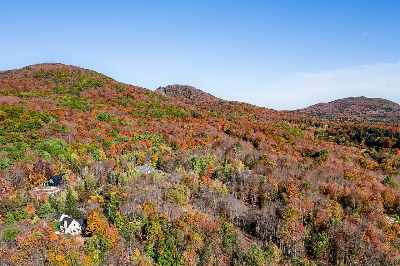 Mount Bernard and Mount Brome, seen from the south, in Bromont, Quebec.