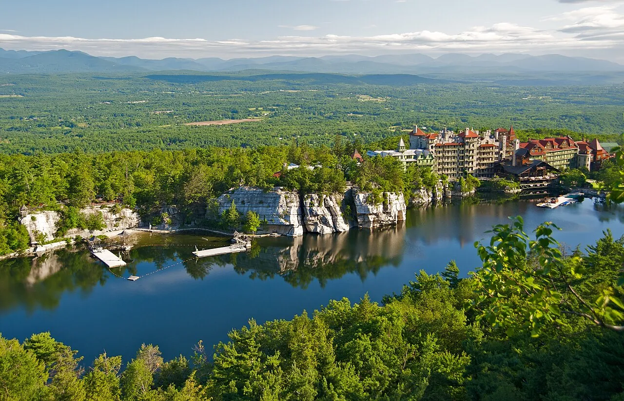 View of the Lake Mohonk seen from one of many hiking trails at Mohonk Mountain House