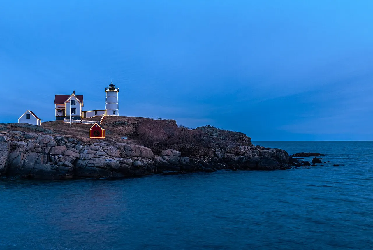 Nubble Light at dusk, York, Maine