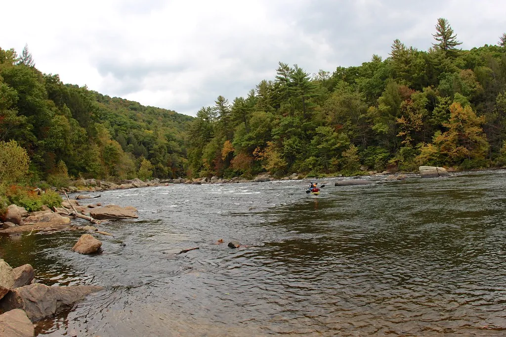 Kayak sail on Youghiogheny river