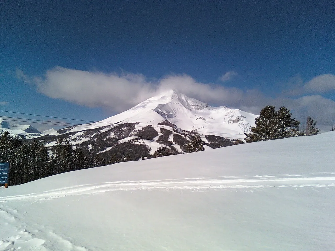 A picture of Lone Peak Montana, the principal mountain of the Big Sky ski resort in Montana, USA.