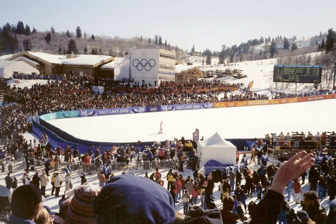 Men's super-G at Snowbasin Resort during the 2002 Winter Olympics.