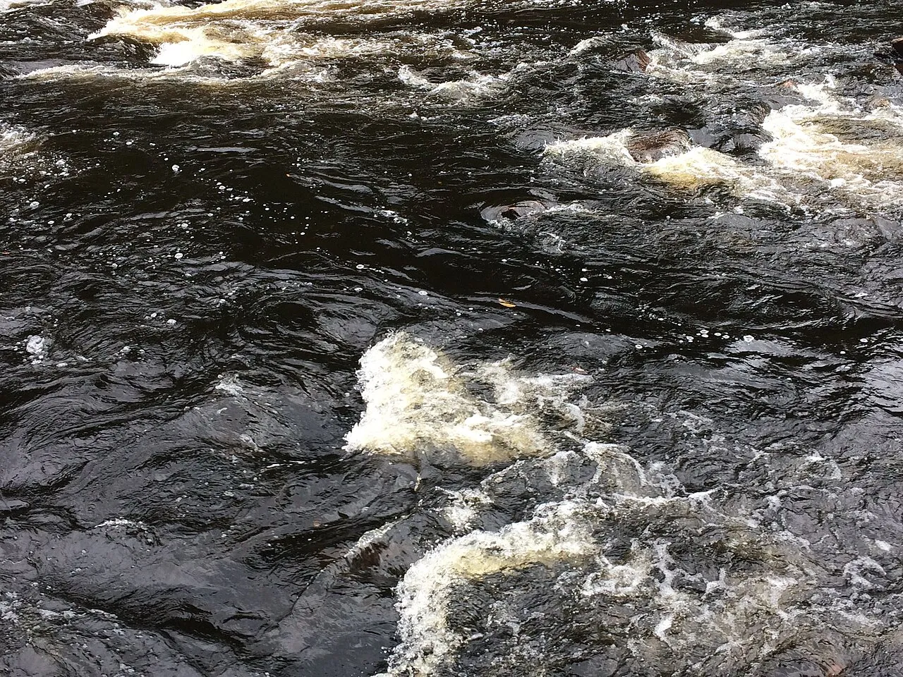 Turbulent water in the Devil's River, at the base of the Chutes-Croches in Mont-Tremblant National Park.