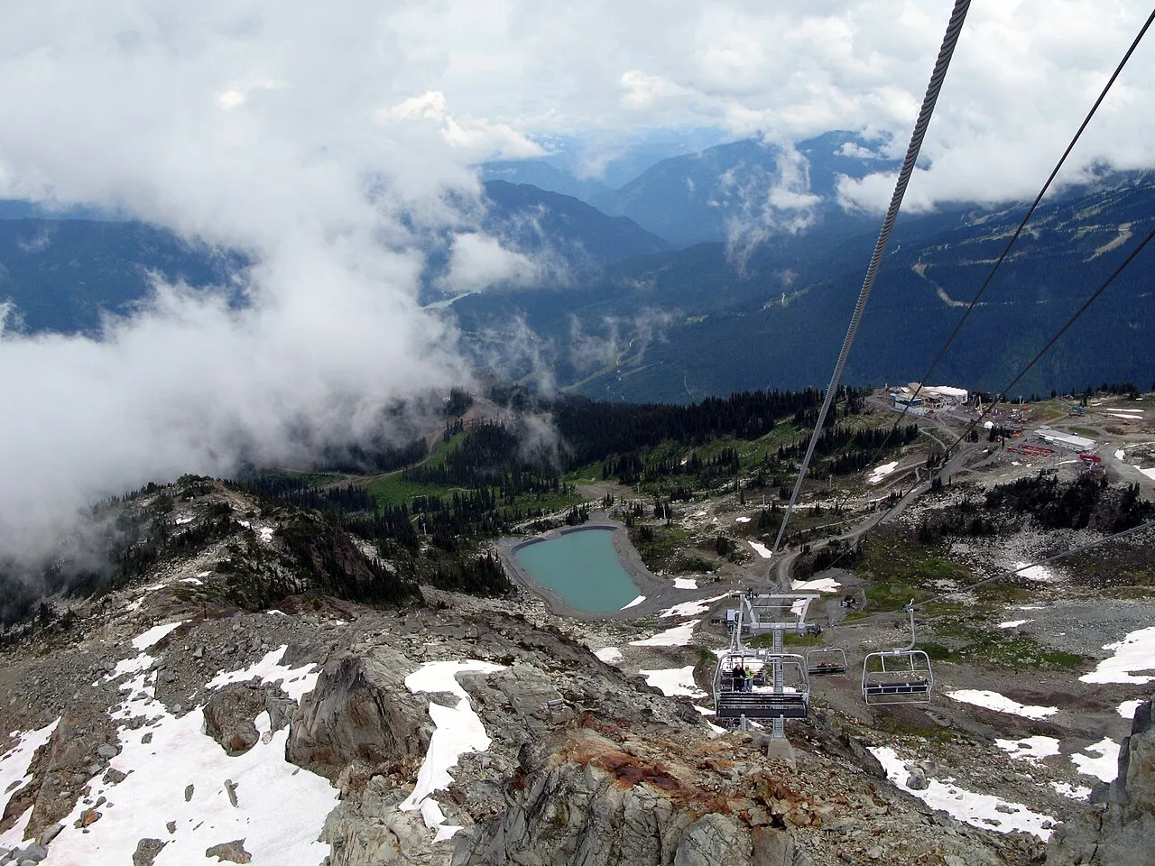 Snow-making reservoir from Peak Chair