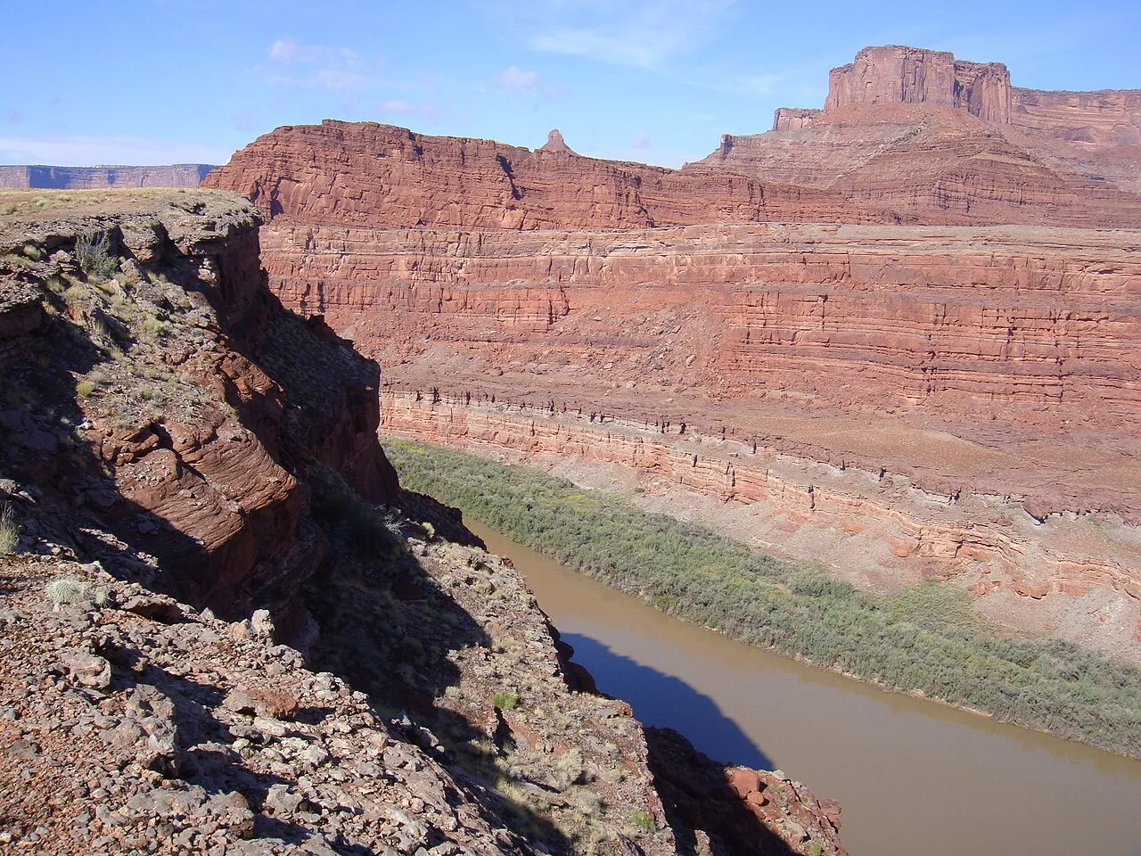 Dead Horse Point , as seen from the Chicken Corners off-road trail, west of Moab, on the Colorado River.