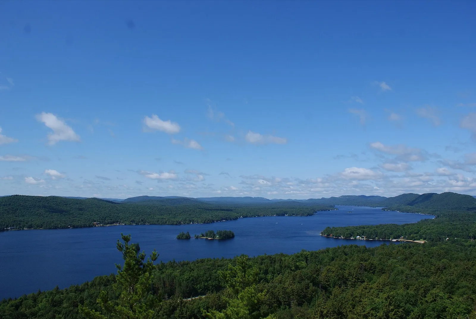 View over Fourth Lake from Rocky Mountain (nearby Fulton Chain of Lakes)