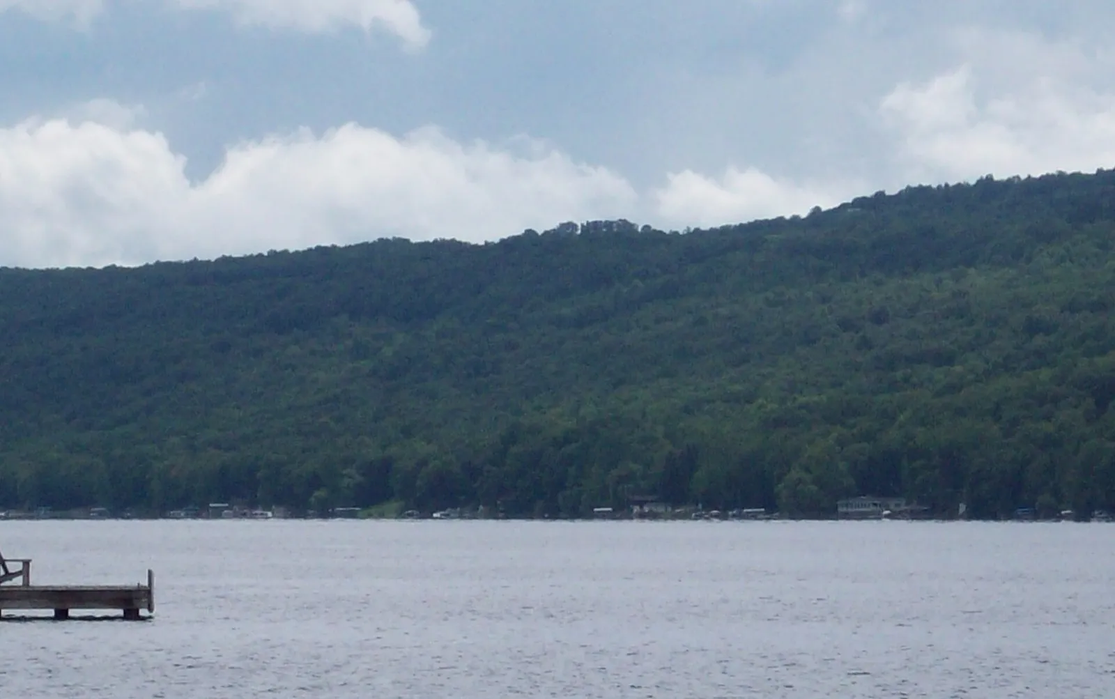 Bluff Point rising between the two branches of Keuka Lake