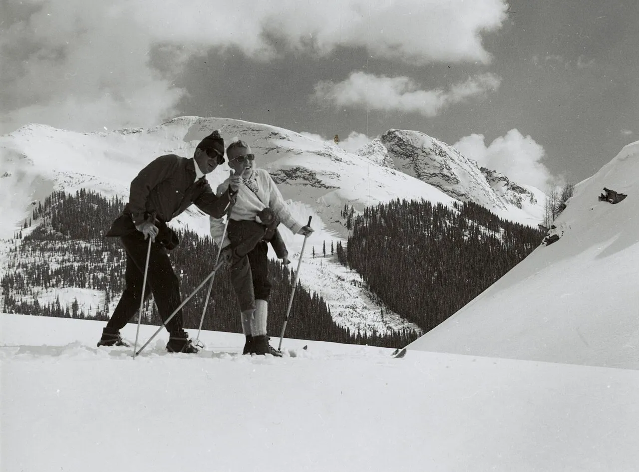 Skiers on Aspen Mountain, Colorado in 1961.