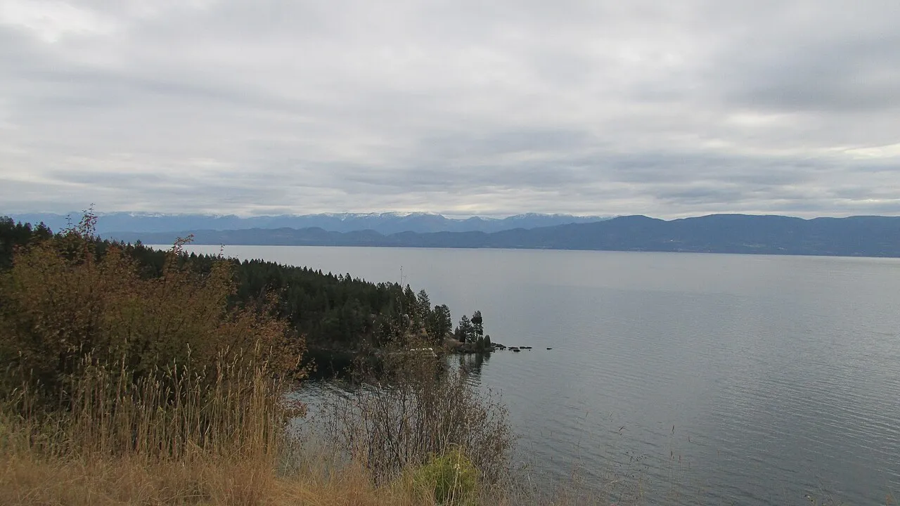 Flathead Lake from Deep Bay overlook along U.S.