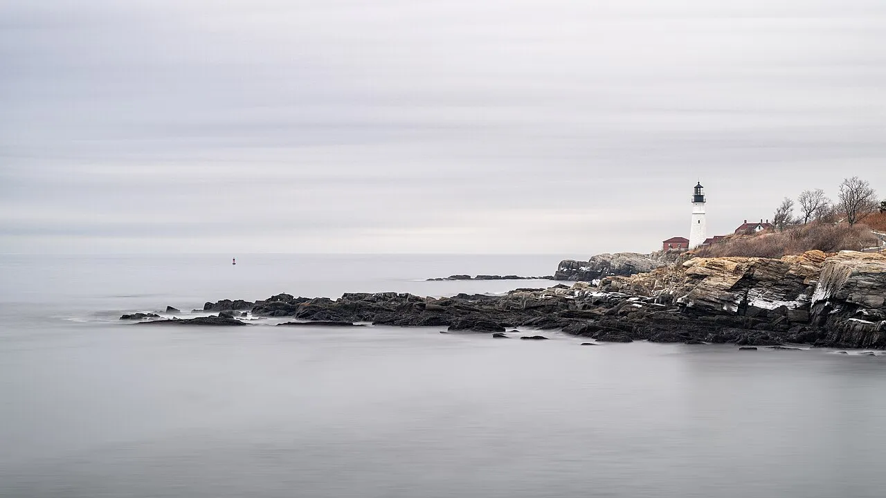 Portland Head Light on a calm winter day