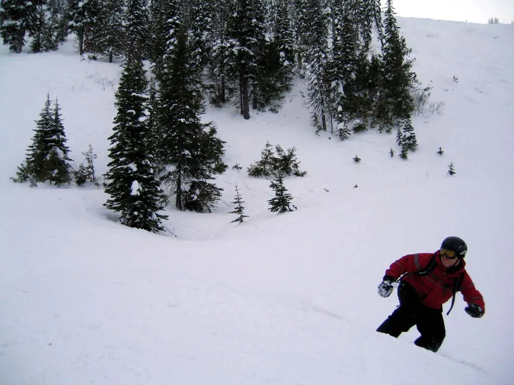 Pete approaches jump, Fernie