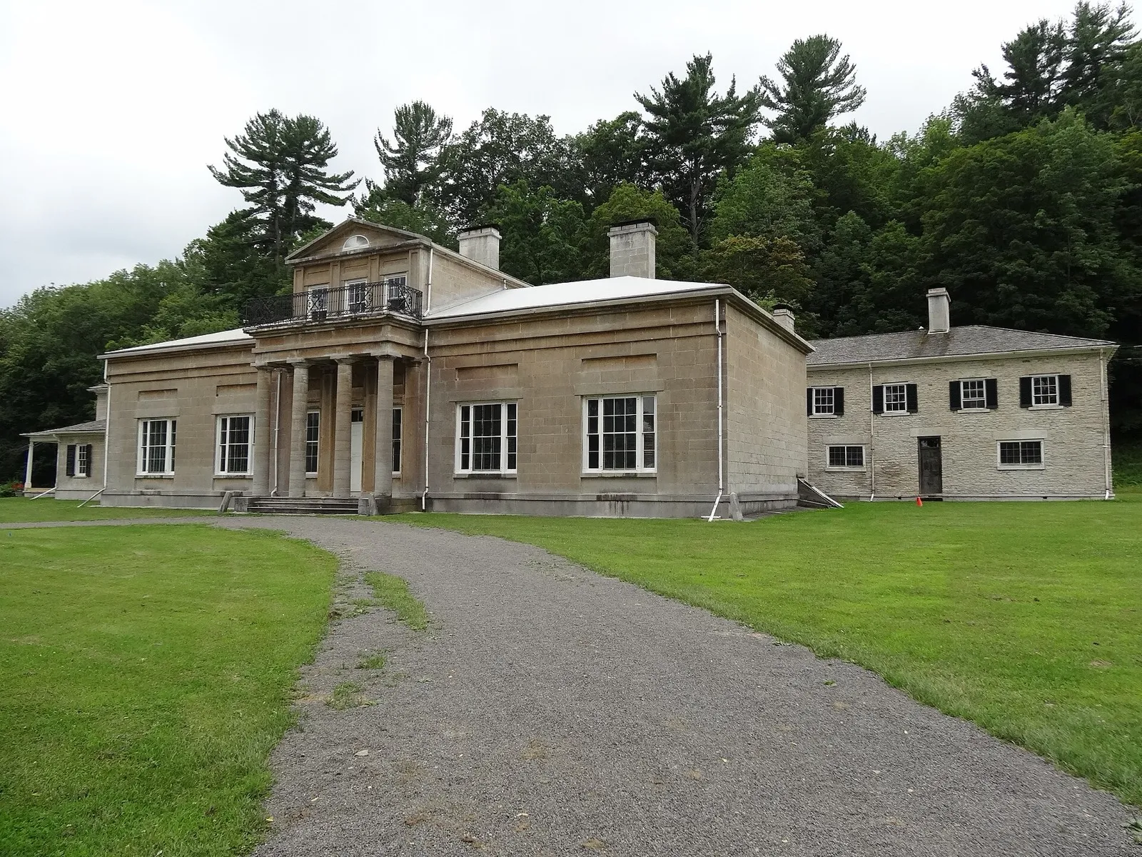 Hyde Hall mansion and its lawn in Glimmerglass State Park