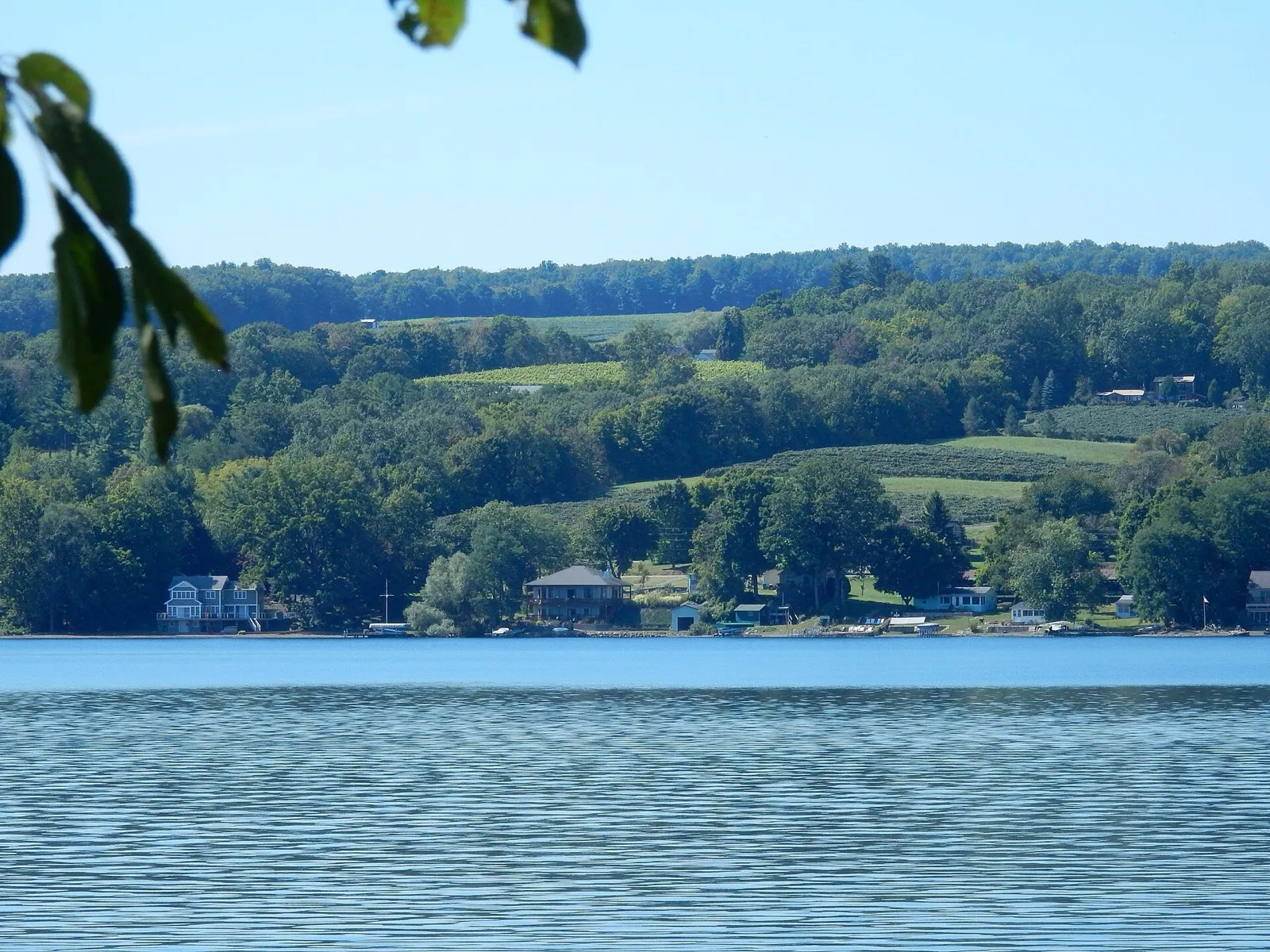 Clear blue Keuka Lake from the state park shore